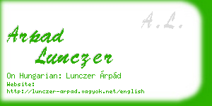 arpad lunczer business card